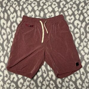 Red Casual Drawstring Shorts